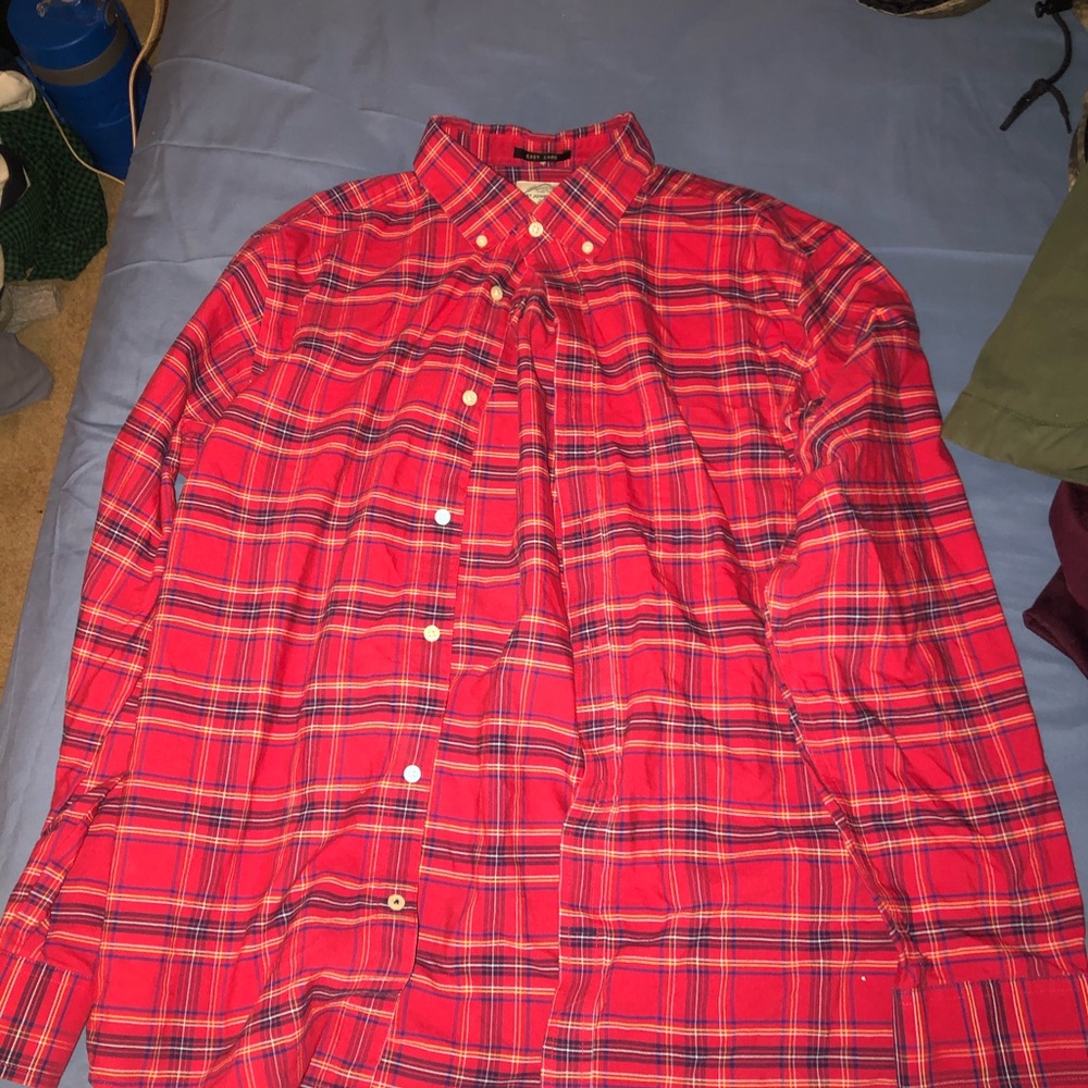 Size L men’s plaid button down, St. John’s bay